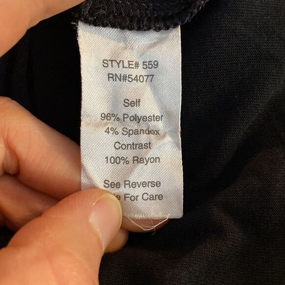 Cabi black racerback tank with purple printed  mesh overlay tunic tank top - Picture 4 of 6